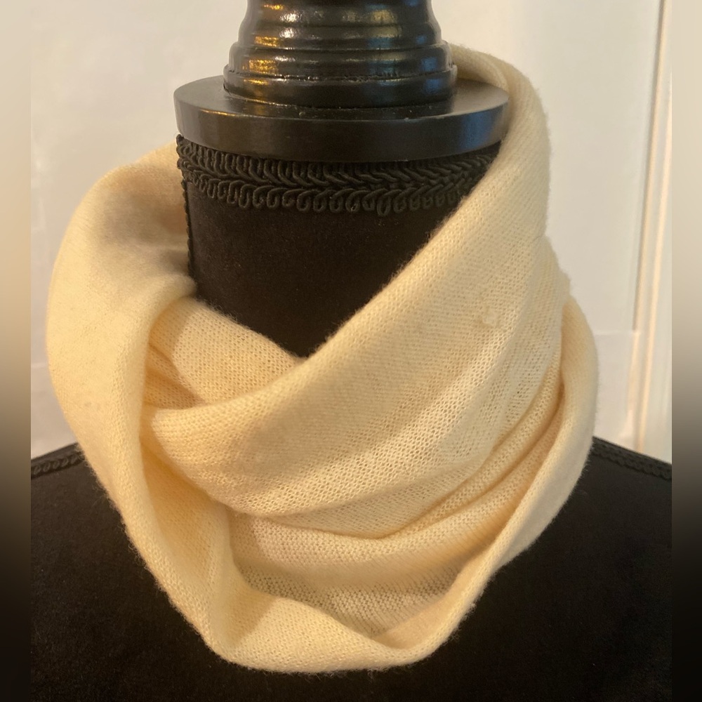 J. Crew Cream ivory Cashmere-Wool Blend long skinny  Scarf 70” x 9”